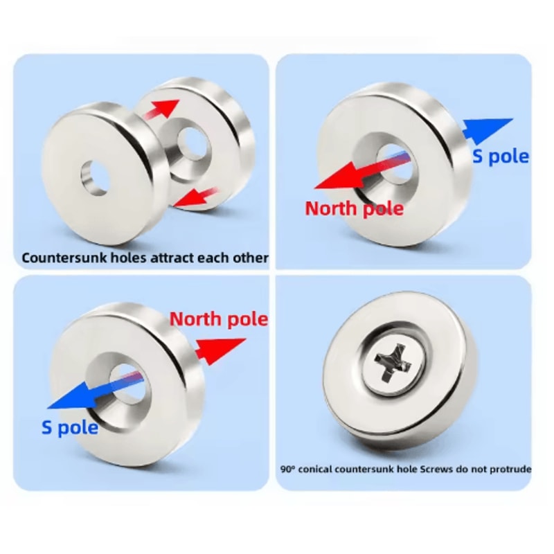 N52 Countersunk Neodymium Magnets Set 30mm HeavyDuty Mounting Disc Magnets 10PCS 1