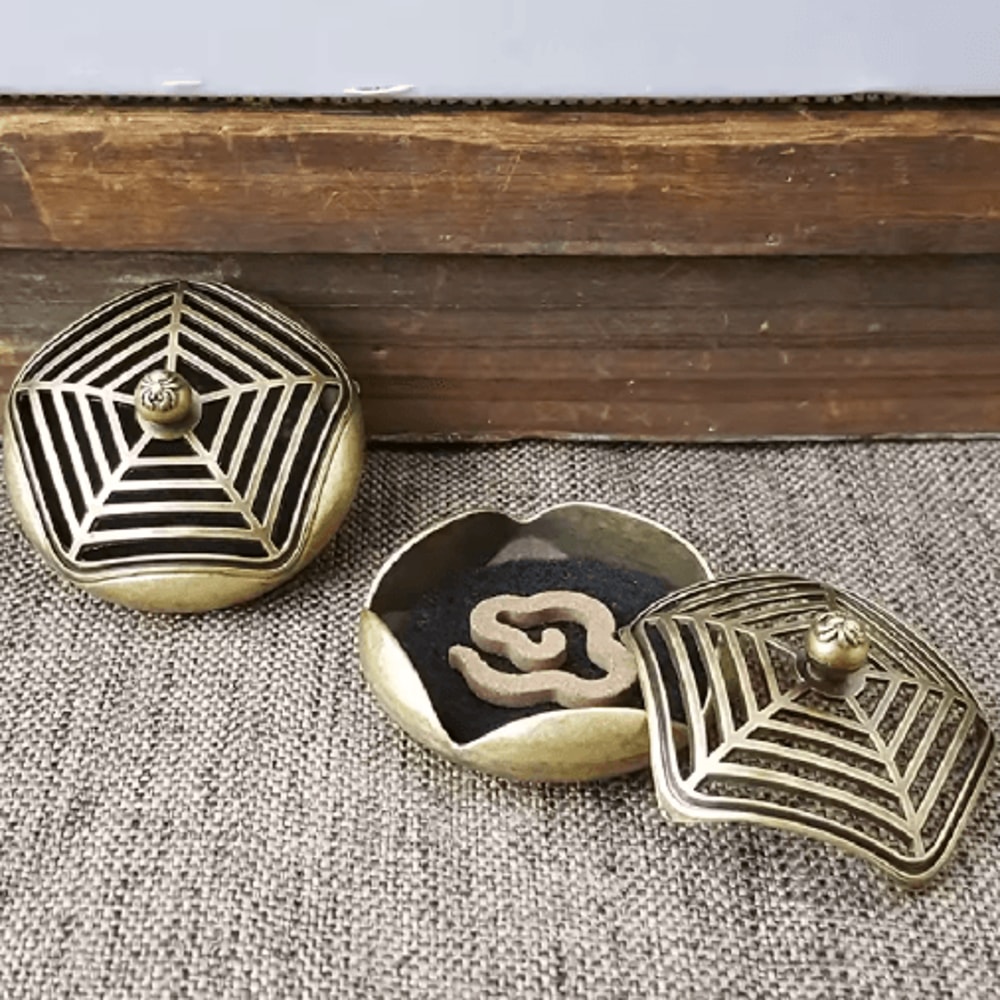 Antique Brass Dragon Phoenix Incense Burner Mini Hollow Holder For Tea Table Decor 4