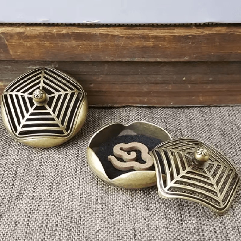 Antique Brass Dragon Phoenix Incense Burner Mini Hollow Holder For Tea Table Decor 4