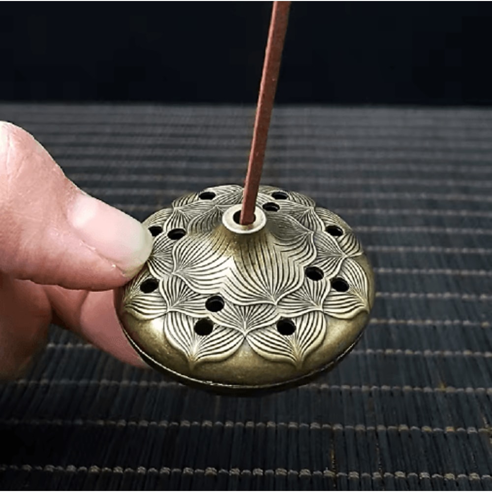 Antique Brass Dragon Phoenix Incense Burner Mini Hollow Holder For Tea Table Decor 5