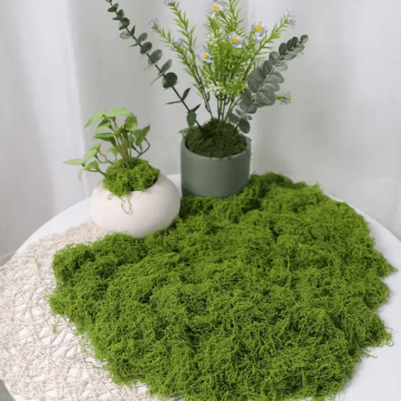 Artificial Green Moss For Crafts Faux Preserved Moss For Home Garden Decor 1