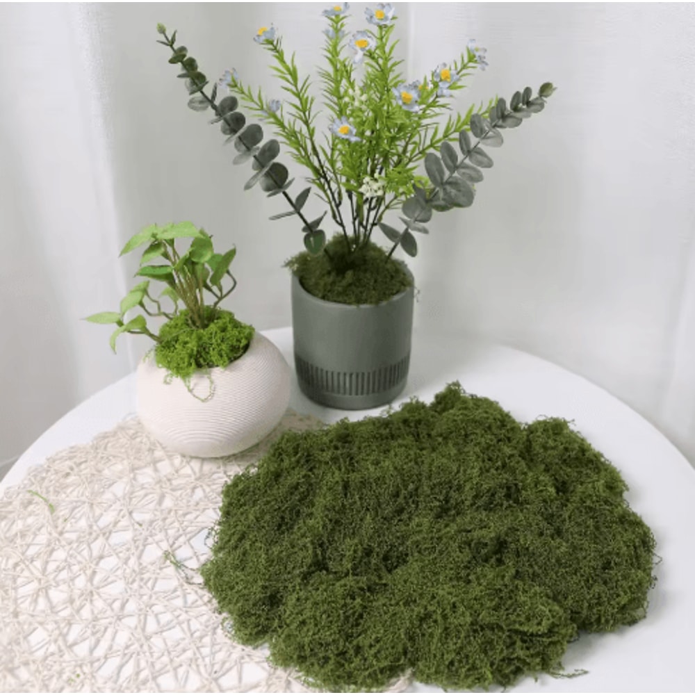 Artificial Green Moss For Crafts Faux Preserved Moss For Home Garden Decor 5