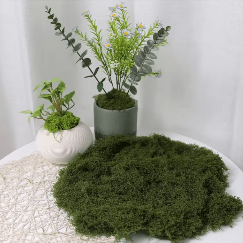 Artificial Green Moss For Crafts Faux Preserved Moss For Home Garden Decor 6
