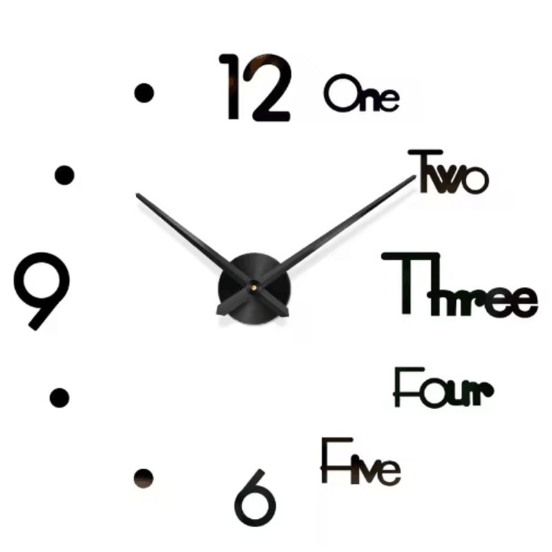 3D DIY Frameless Wall Clock Luminous Silent Modern Wall Decor Stickers 6