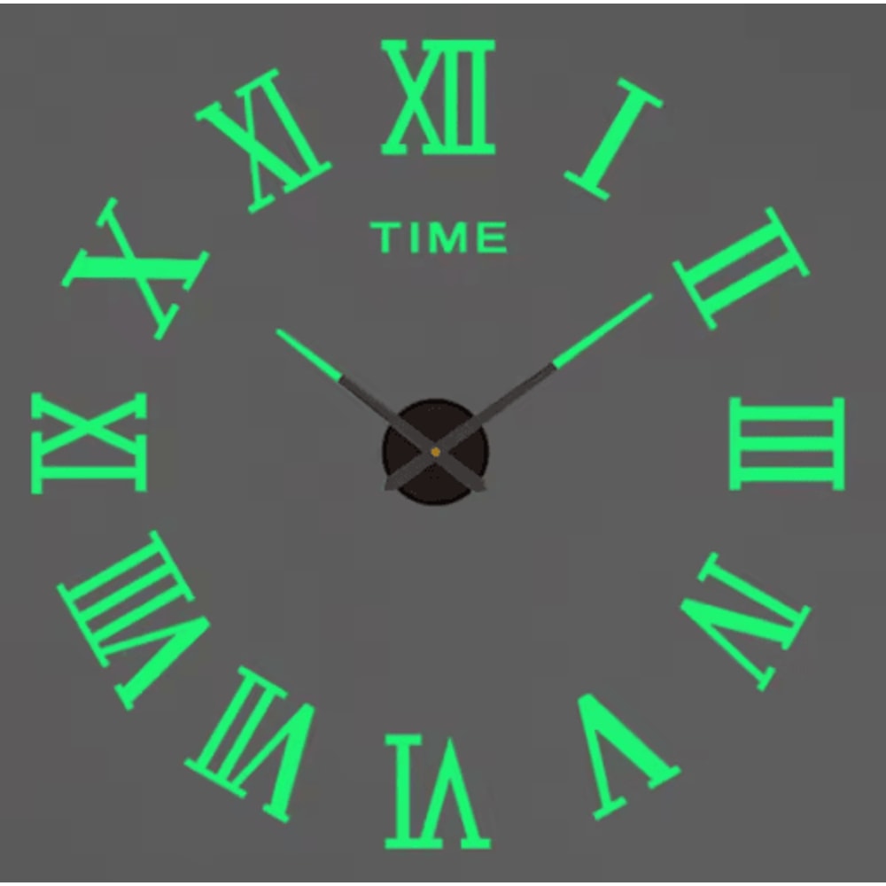 3D DIY Frameless Wall Clock Luminous Silent Modern Wall Decor Stickers 7