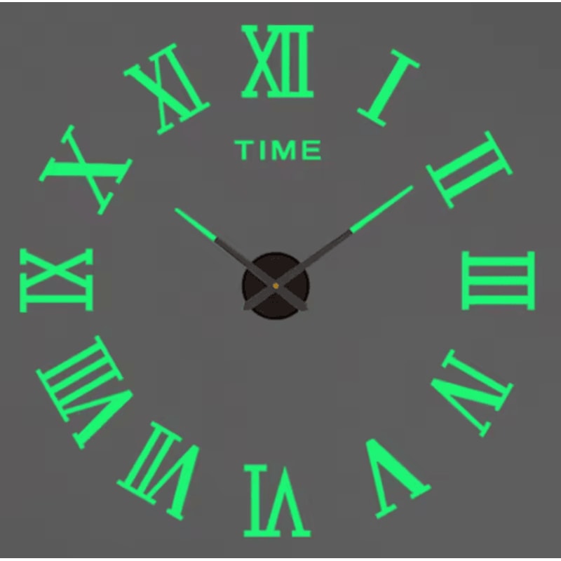 3D DIY Frameless Wall Clock Luminous Silent Modern Wall Decor Stickers 7