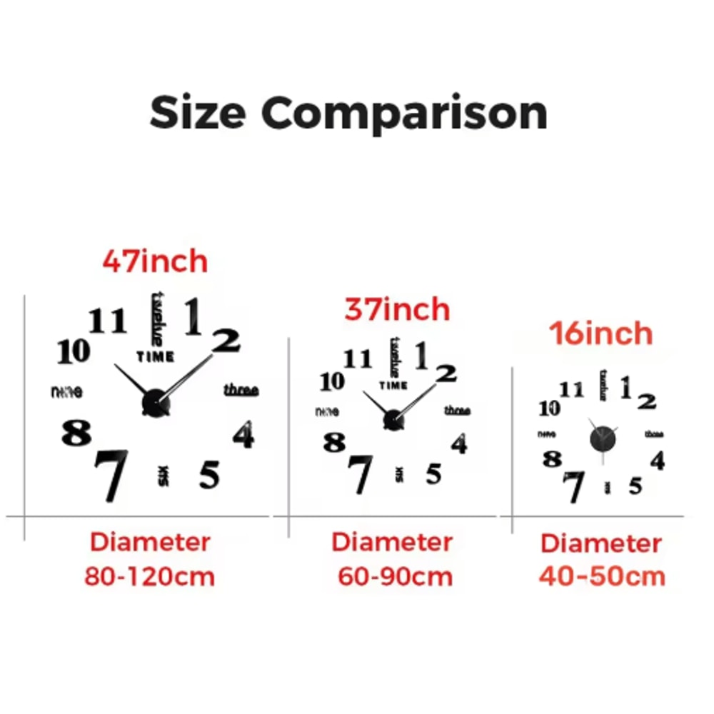 3D DIY Frameless Wall Clock Luminous Silent Modern Wall Decor Stickers 19