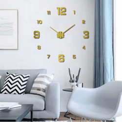3d diy frameless wall clock – luminous silent modern wall decor stickers