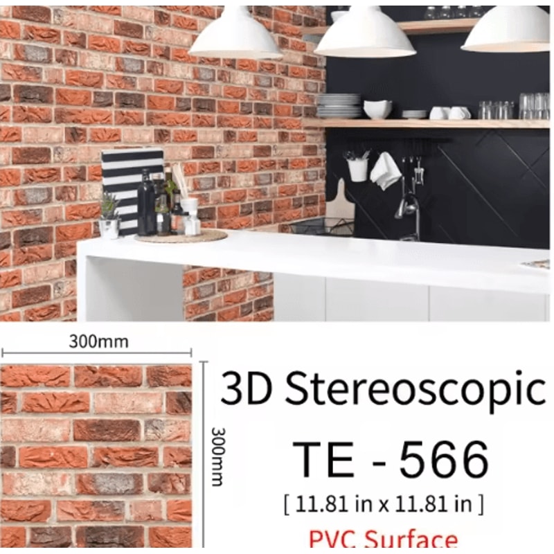 3D Brick Wall Stickers Set Waterproof Peel Stick Wallpaper For Home Decor 15PCS 15