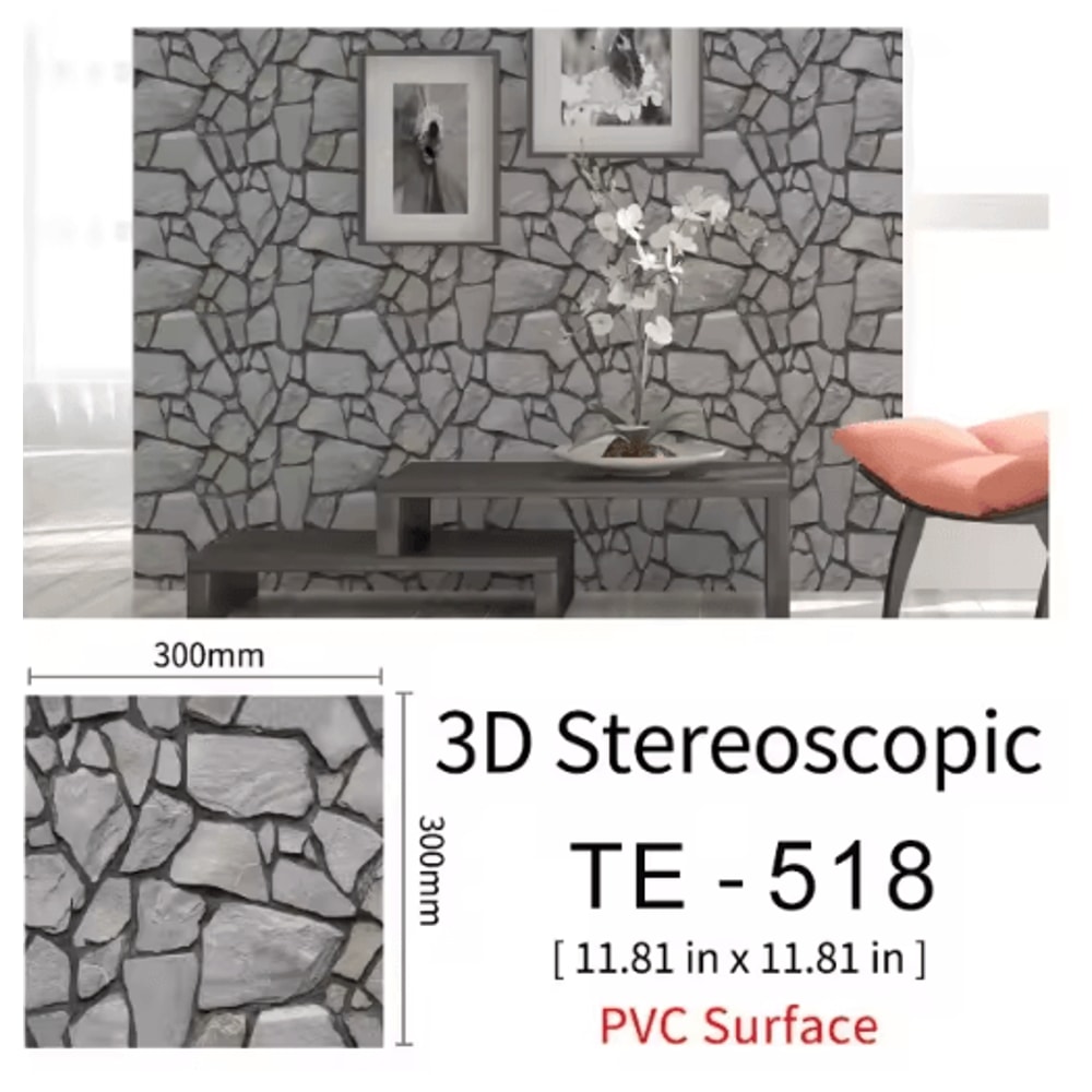 3D Brick Wall Stickers Set Waterproof Peel Stick Wallpaper For Home Decor 15PCS 3