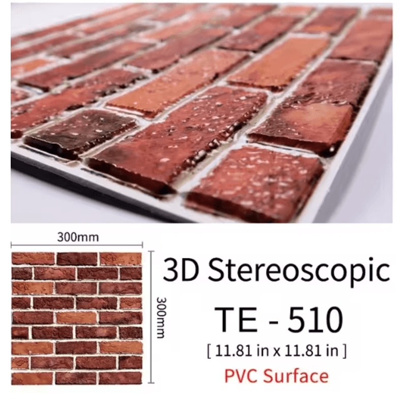 3D Brick Wall Stickers Set Waterproof Peel Stick Wallpaper For Home Decor 15PCS 5