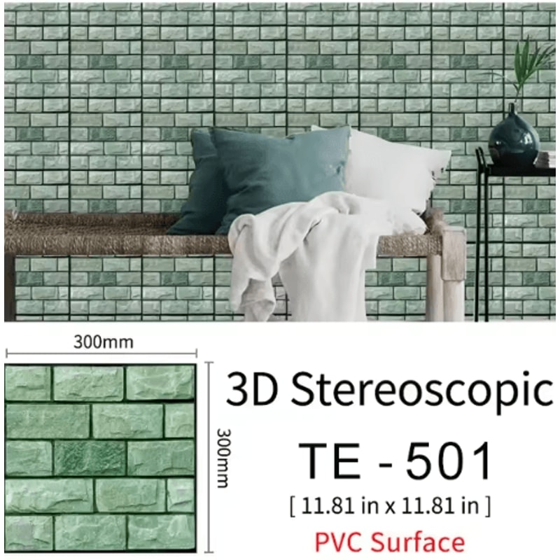 3D Brick Wall Stickers Set Waterproof Peel Stick Wallpaper For Home Decor 15PCS 9