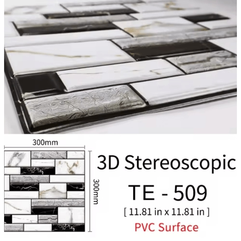 3D Brick Wall Stickers Set Waterproof Peel Stick Wallpaper For Home Decor 15PCS 17