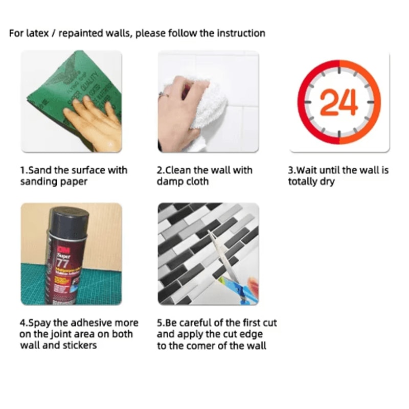 3D Brick Wall Stickers Set Waterproof Peel Stick Wallpaper For Home Decor 15PCS 19