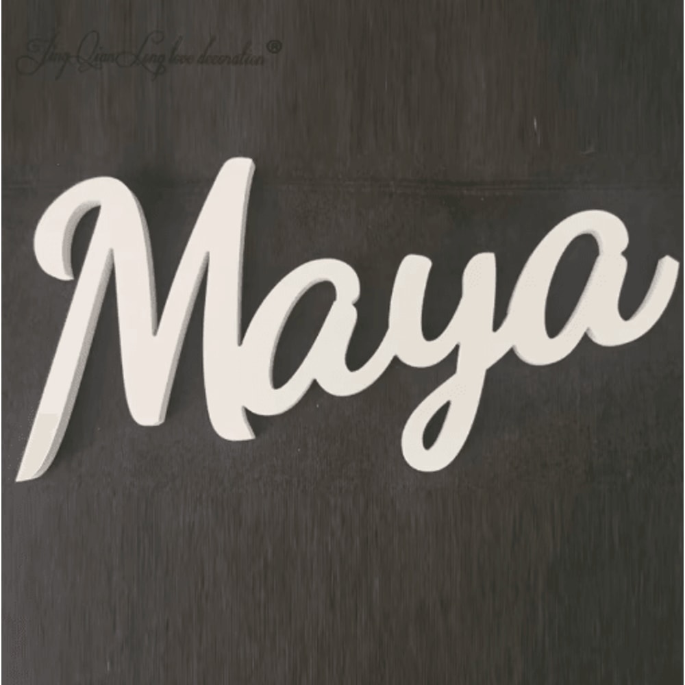 Custom Wooden Name Sign With Base Personalized Freestanding Word Decor For Home 2