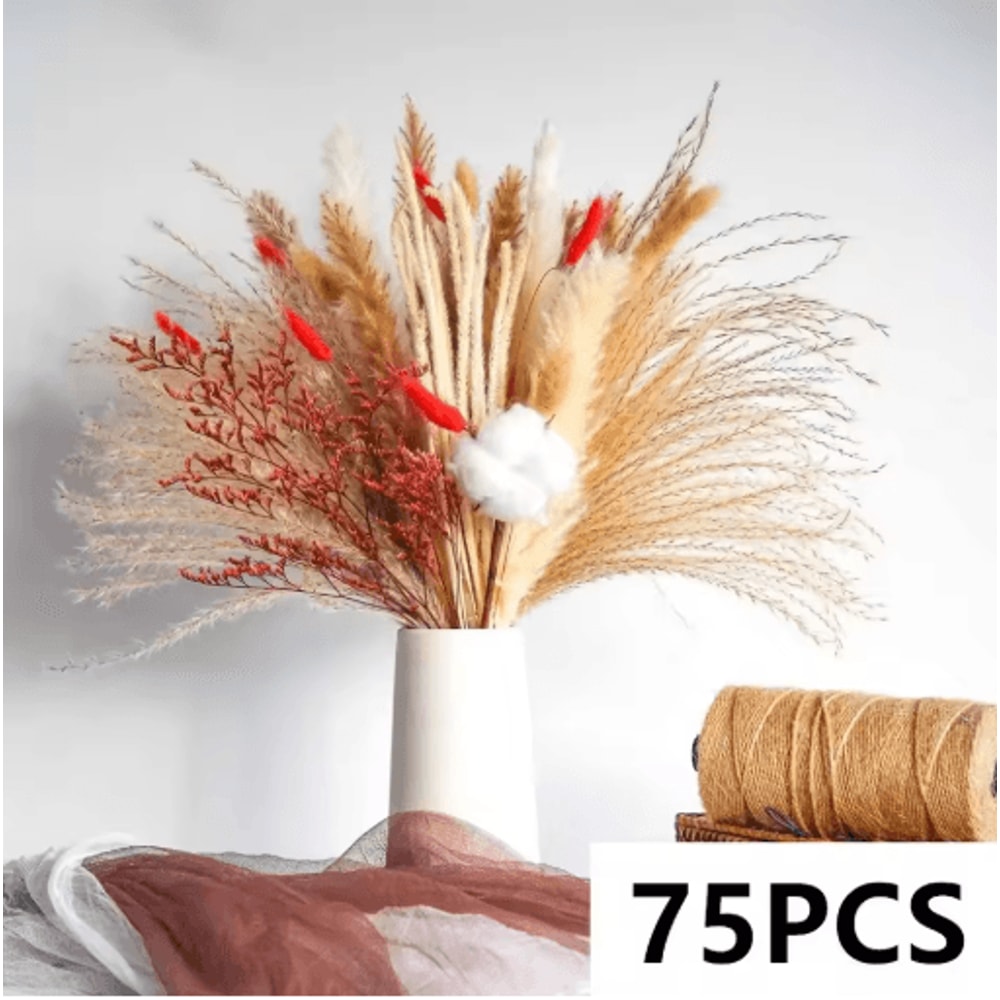Boho Dried Flower Bouquet Pampas Grass Gypsophila Wedding Centerpiece Decor 1