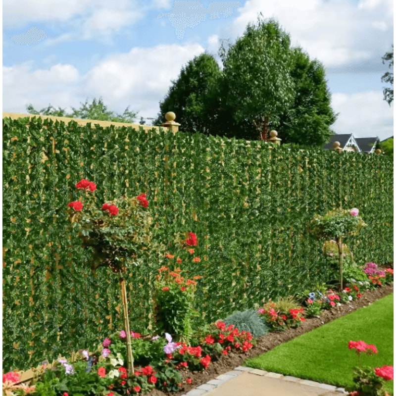 Artificial Ivy Hedge Fence Panels Faux Privacy Screen For Garden Balcony Decor 9