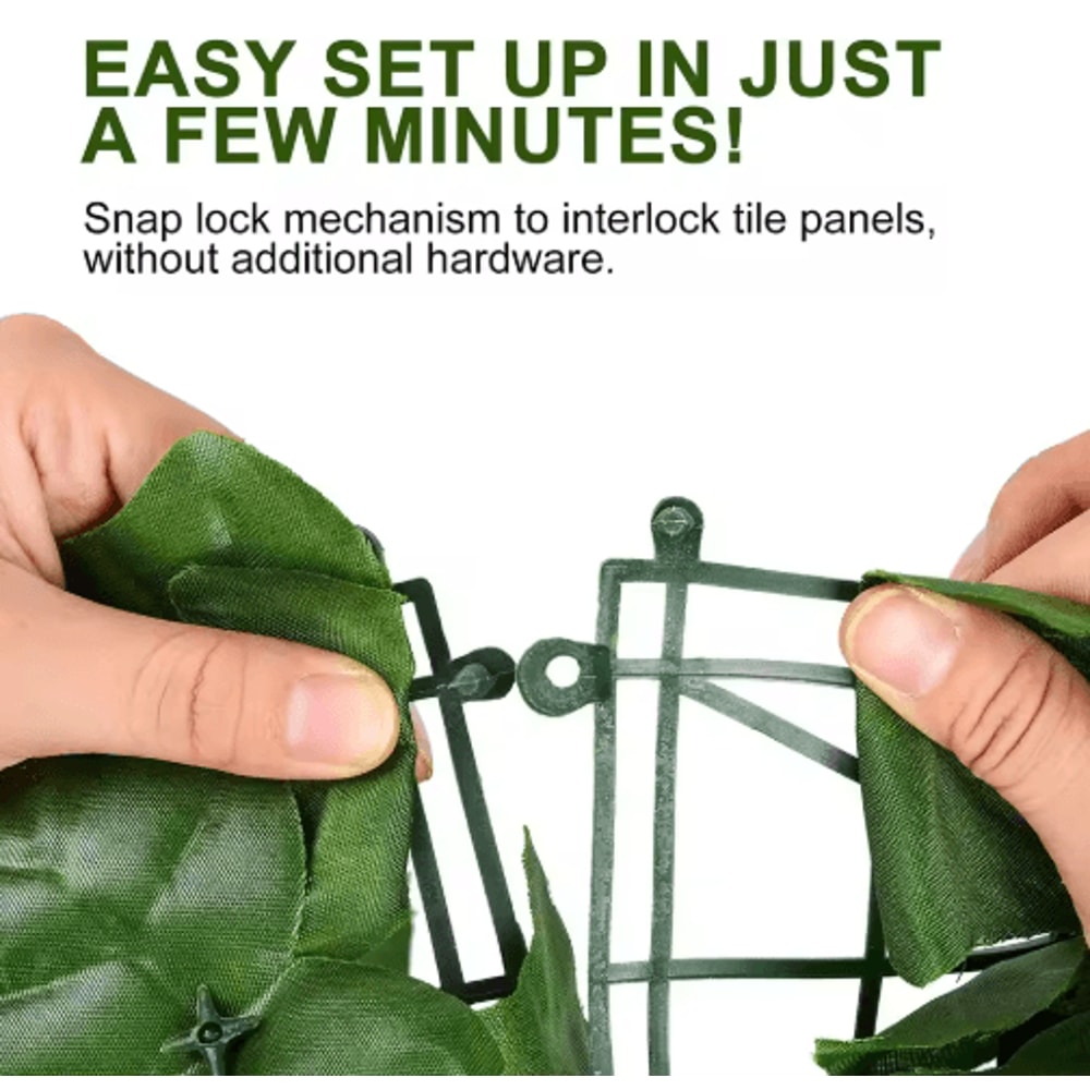 Artificial Ivy Hedge Fence Panels Faux Privacy Screen For Garden Balcony Decor 8