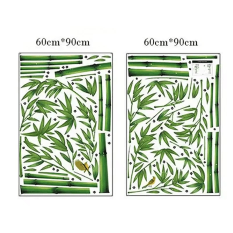 Bamboo Forest Wall Sticker Chinese Style Removable Nature Wall Decal For Living Room 2