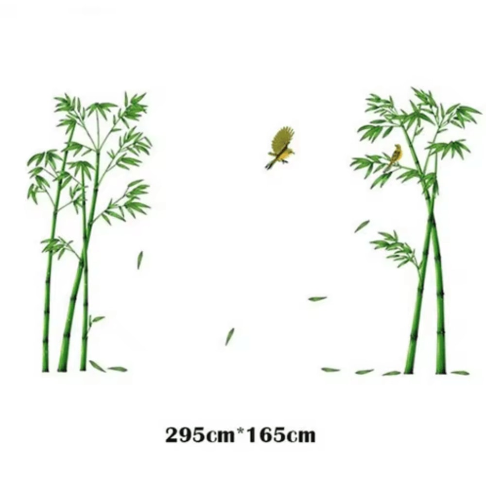 Bamboo Forest Wall Sticker Chinese Style Removable Nature Wall Decal For Living Room 3