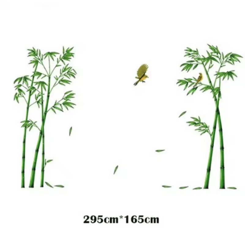Bamboo Forest Wall Sticker Chinese Style Removable Nature Wall Decal For Living Room 3