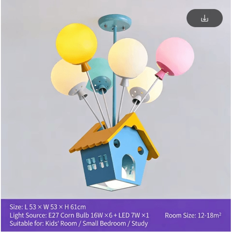 Kids Balloon Chandelier Wooden Sputnik Ceiling Light For Playful Room Decor 0