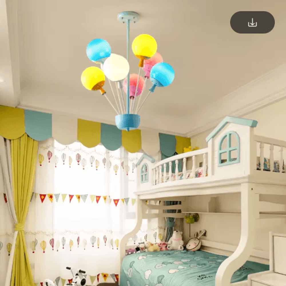 Kids Balloon Chandelier Wooden Sputnik Ceiling Light For Playful Room Decor 9