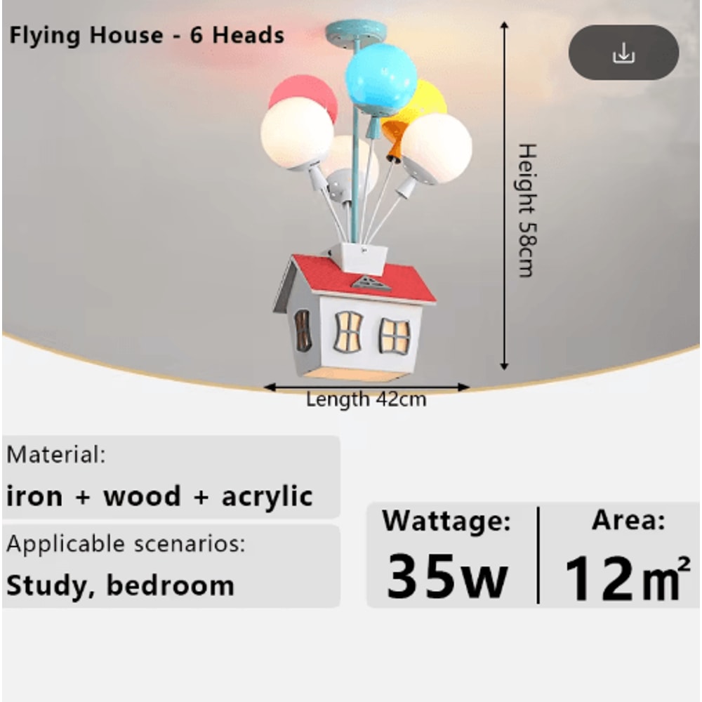 Kids Balloon Chandelier Wooden Sputnik Ceiling Light For Playful Room Decor 1