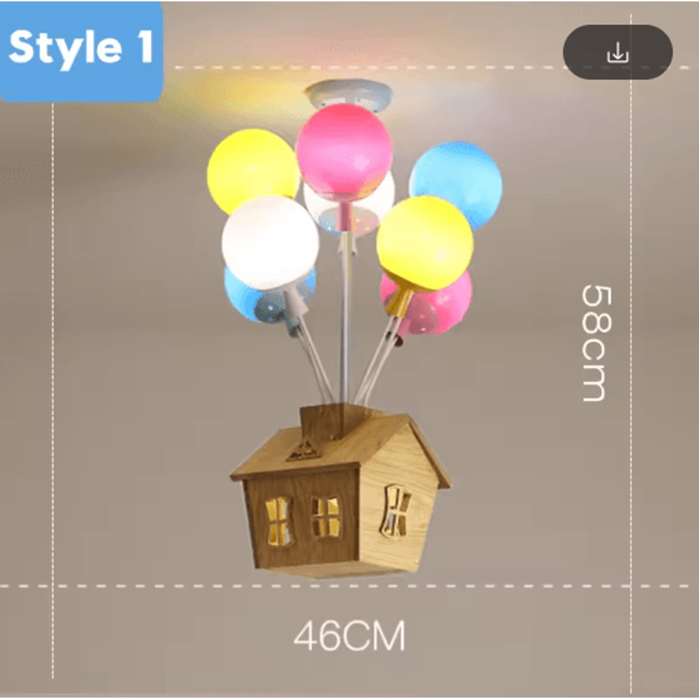 Kids Balloon Chandelier Wooden Sputnik Ceiling Light For Playful Room Decor 3