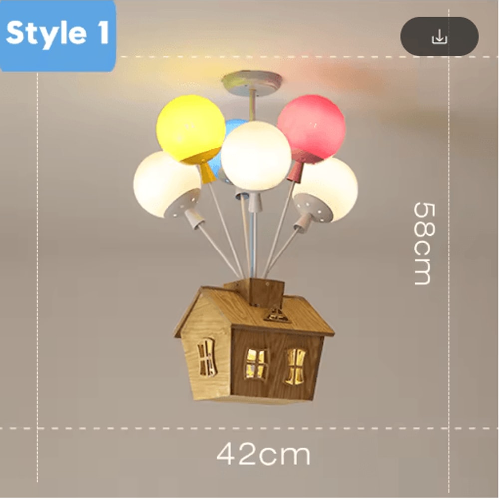 Kids Balloon Chandelier Wooden Sputnik Ceiling Light For Playful Room Decor 4
