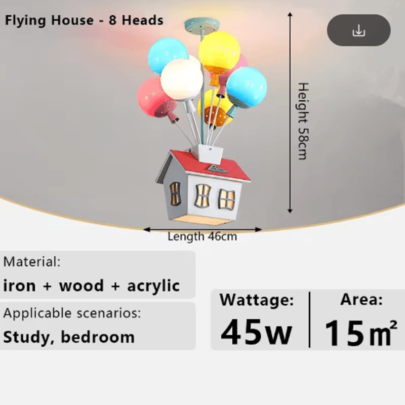 Kids Balloon Chandelier Wooden Sputnik Ceiling Light For Playful Room Decor 5