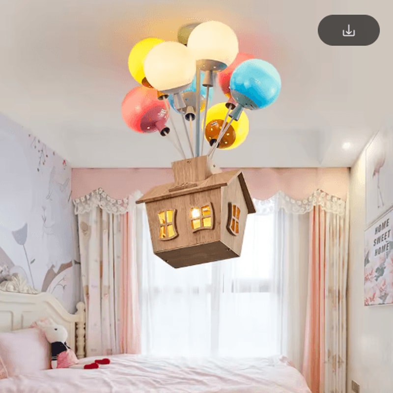 Kids Balloon Chandelier Wooden Sputnik Ceiling Light For Playful Room Decor 11