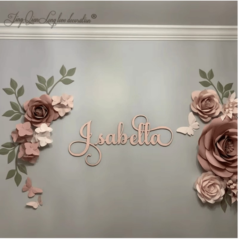 Custom Wooden Name Sign Personalized Nursery Wall Decor For Baby Room 2