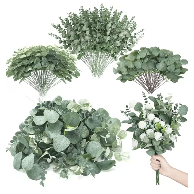 EverFresh Artificial Eucalyptus Leaves Lifelike Greenery Stems For Bouquets Decor 1
