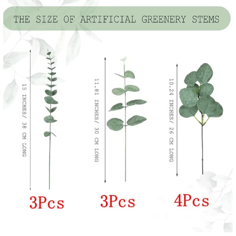 EverFresh Artificial Eucalyptus Leaves Lifelike Greenery Stems For Bouquets Decor 2
