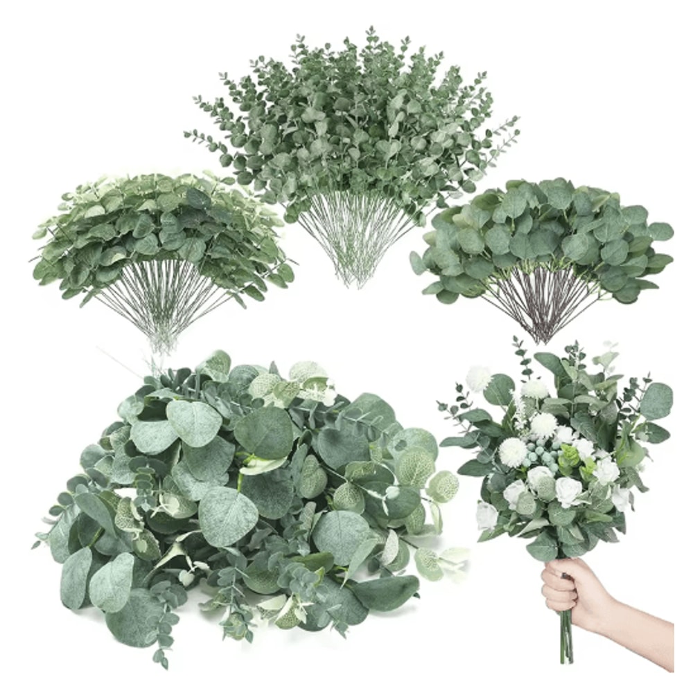 EverFresh Artificial Eucalyptus Leaves Lifelike Greenery Stems For Bouquets Decor 0