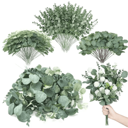 everfresh artificial eucalyptus leaves lifelike greenery stems for bouquets & decor