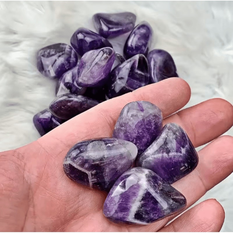 PureCalm Amethyst Healing Crystals Tumbled Polished Stones For Energy Decor 3