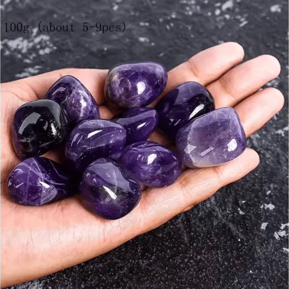 PureCalm Amethyst Healing Crystals Tumbled Polished Stones For Energy Decor 0