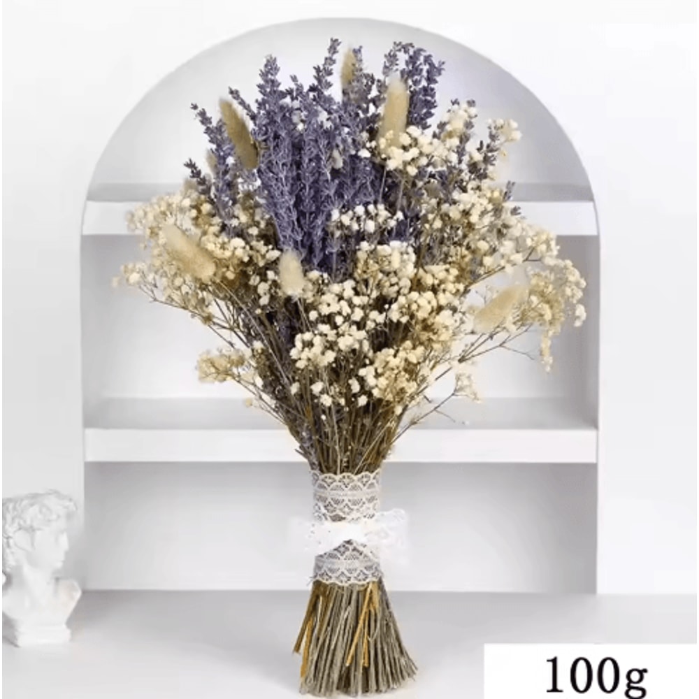 Lavellea Dried Lavender Bouquet Romantic Gypsophila Floral Decor For Home Gifts 2