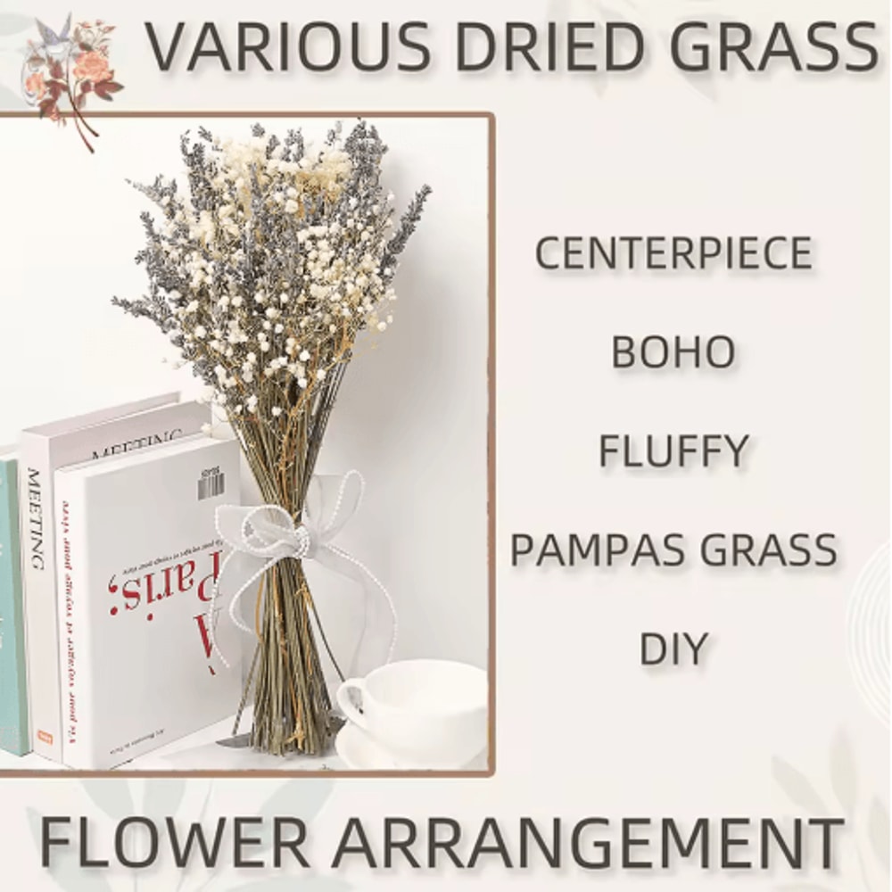 Lavellea Dried Lavender Bouquet Romantic Gypsophila Floral Decor For Home Gifts 6