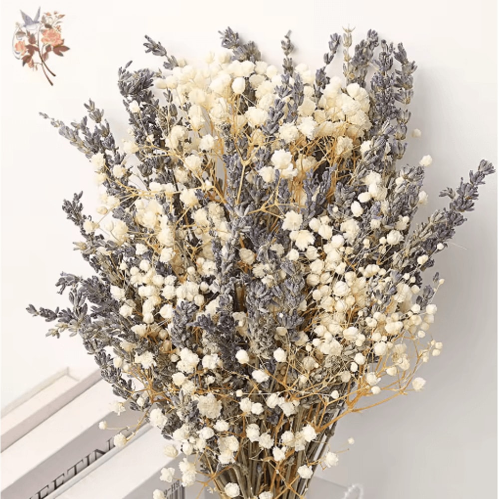 Lavellea Dried Lavender Bouquet Romantic Gypsophila Floral Decor For Home Gifts 8