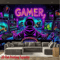 VIKAMA Gamer Neon Tapestry Fluorescent Wall Decor For Gaming ESports Rooms 0