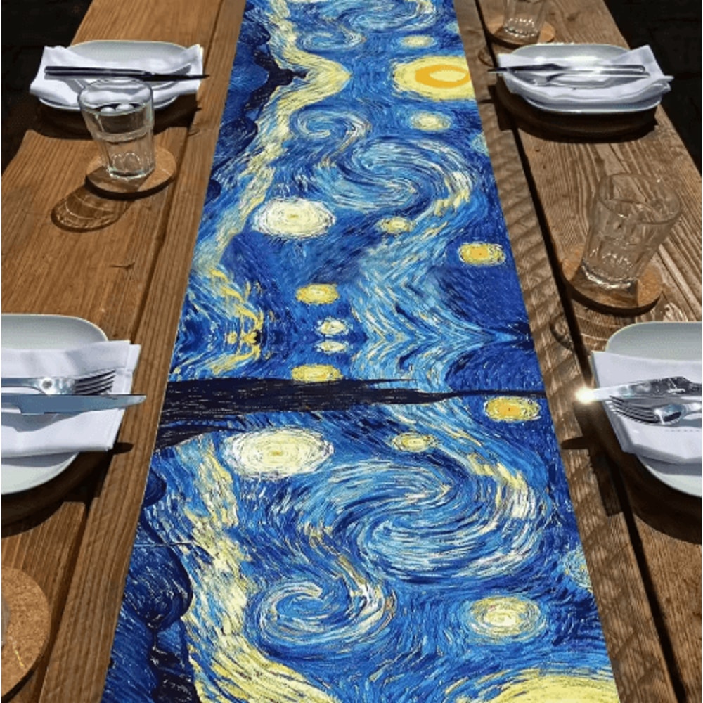 VIKAMA Starry Night Table Flag Van Gogh Art Dining Table Decor 1