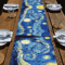 VIKAMA Starry Night Table Flag Van Gogh Art Dining Table Decor 5