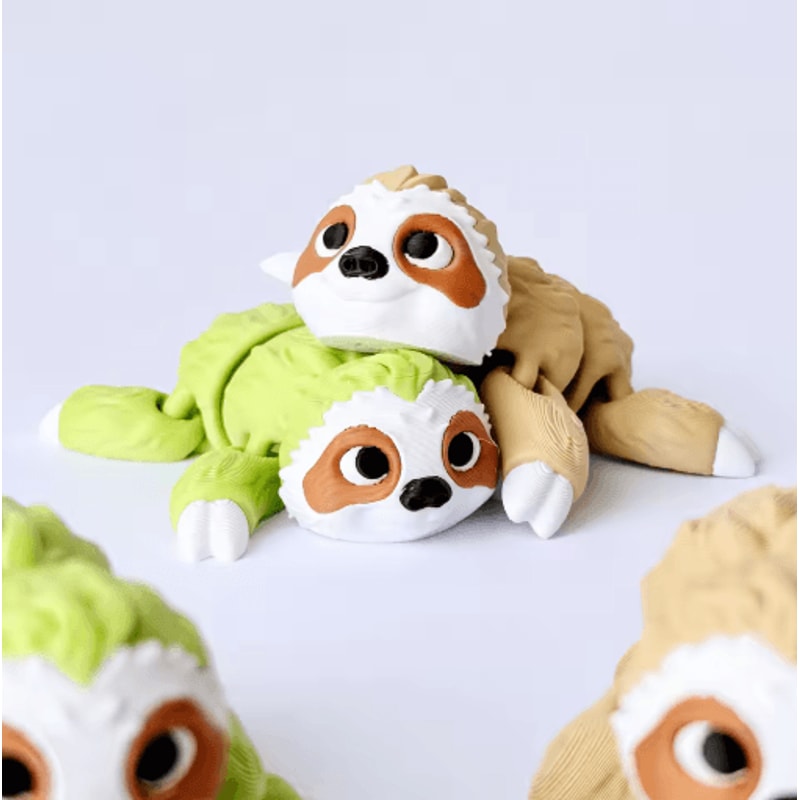 FlexiCritters Articulated Sloth Koala Figurines 3D Printed Cute Desk Decor 8