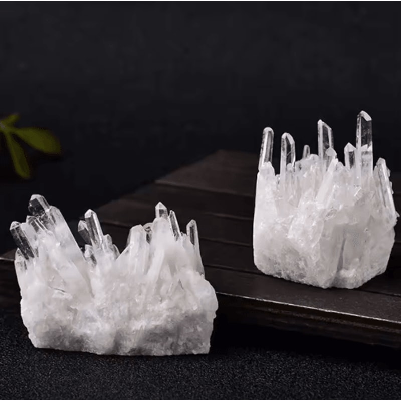 PureAura White Crystal Cluster Natural Quartz Healing Stone Home Decor Accent 2