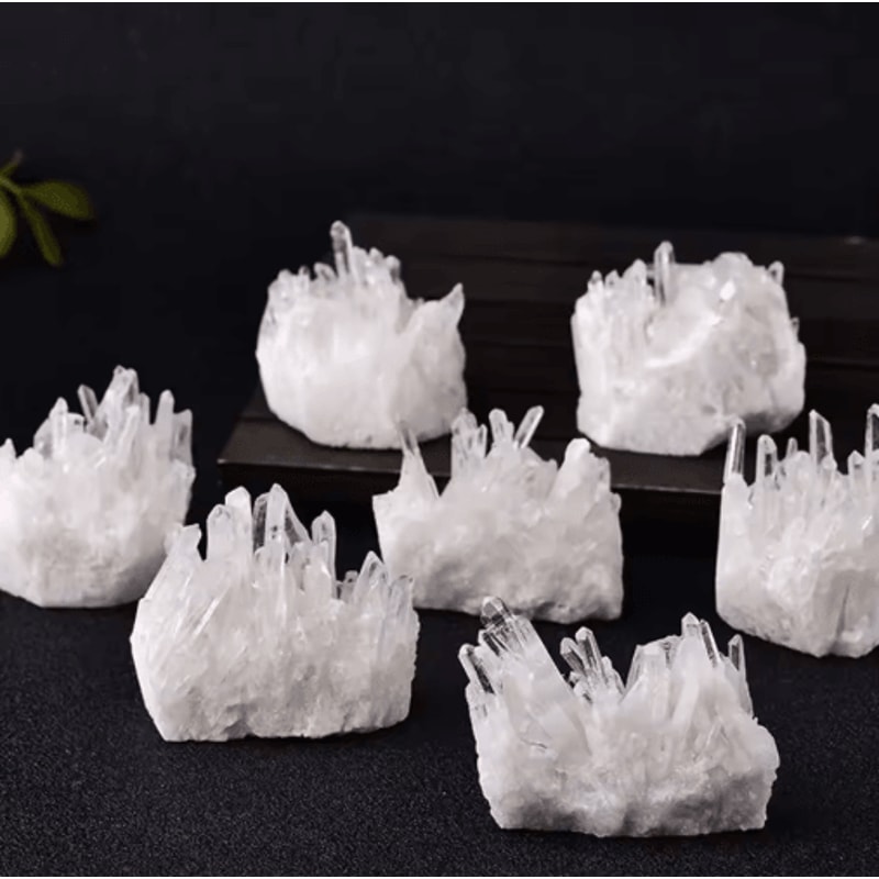 PureAura White Crystal Cluster Natural Quartz Healing Stone Home Decor Accent 3
