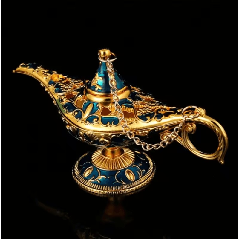MystiqueGlow Aladdin Lamp Decor Vintage Metal Genie Lamp Ornament For Elegant Spaces 3
