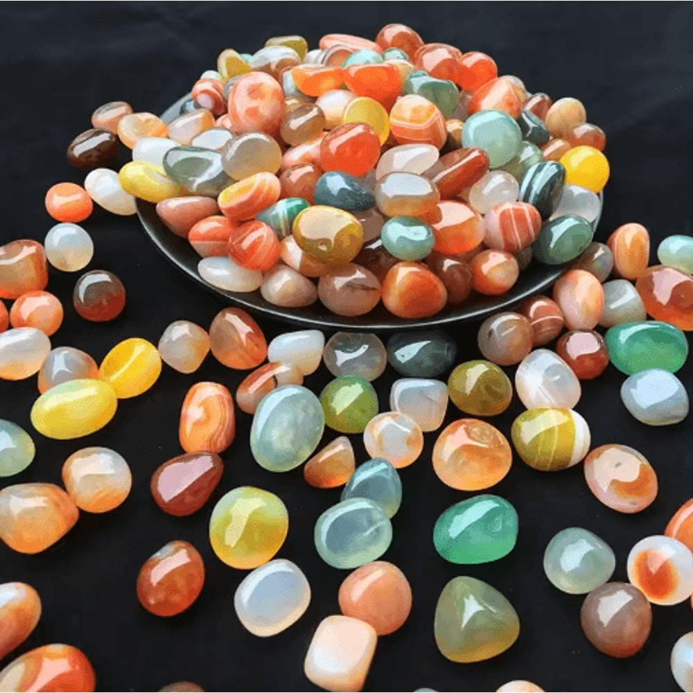 ColorAura Agate Pebbles Vibrant Decorative Stones For Aquarium Home Styling 6